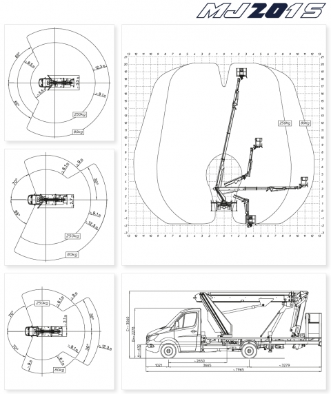 Multitel MJ 201S diagramy i wymiary Mercedes
