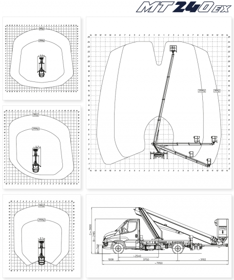 Multitel MT 240 EX diagramy i wymiary Iveco